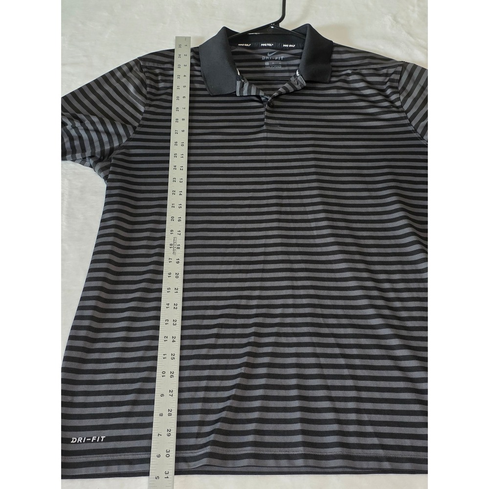 Nike Golf Dri-FIT Polo Shirt Mens XL Black Grey Striped Short Sleeve 891853-010 - Picture 4 of 8